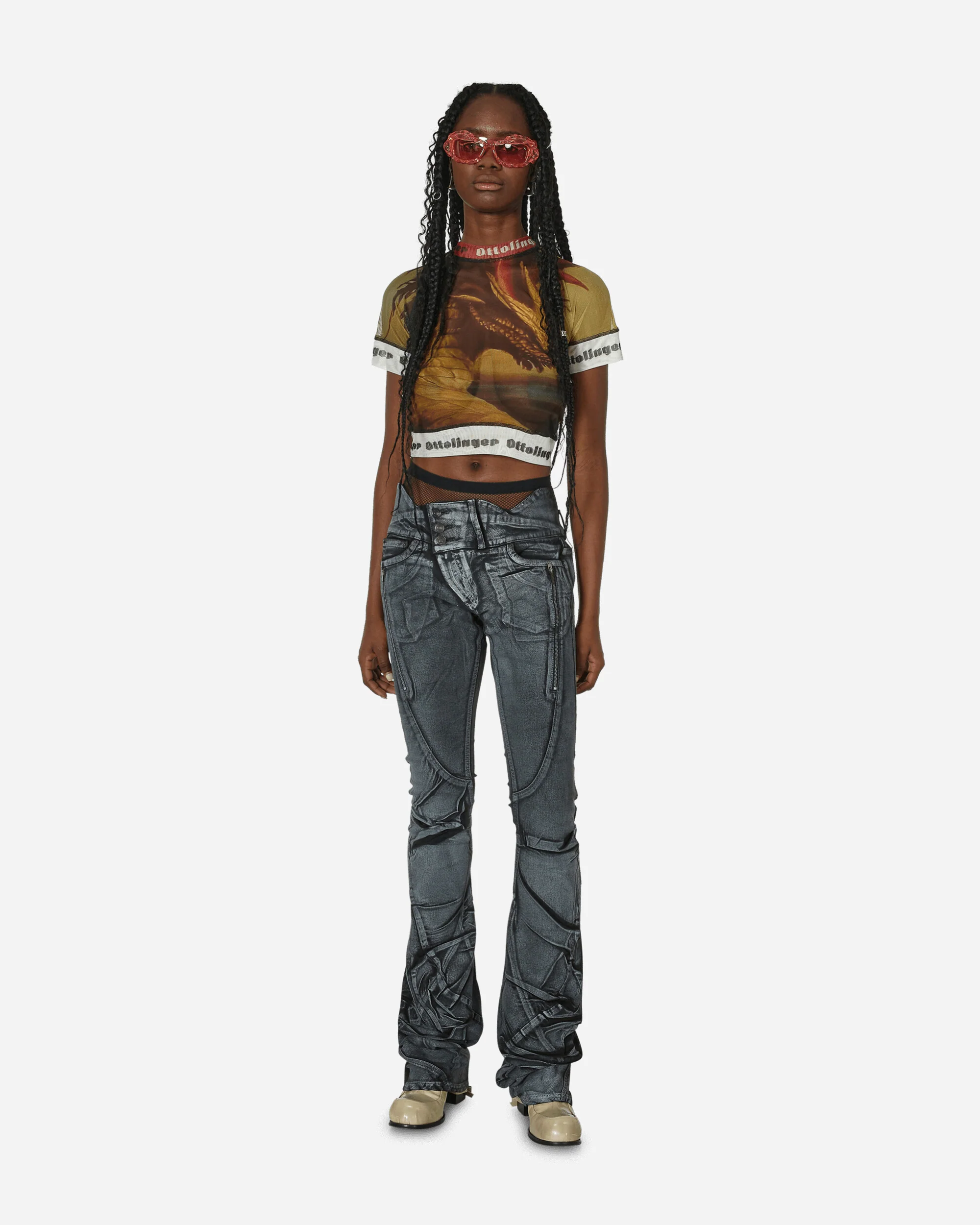 Slam Jam Mesh T-Shirt Mustard - Image 4