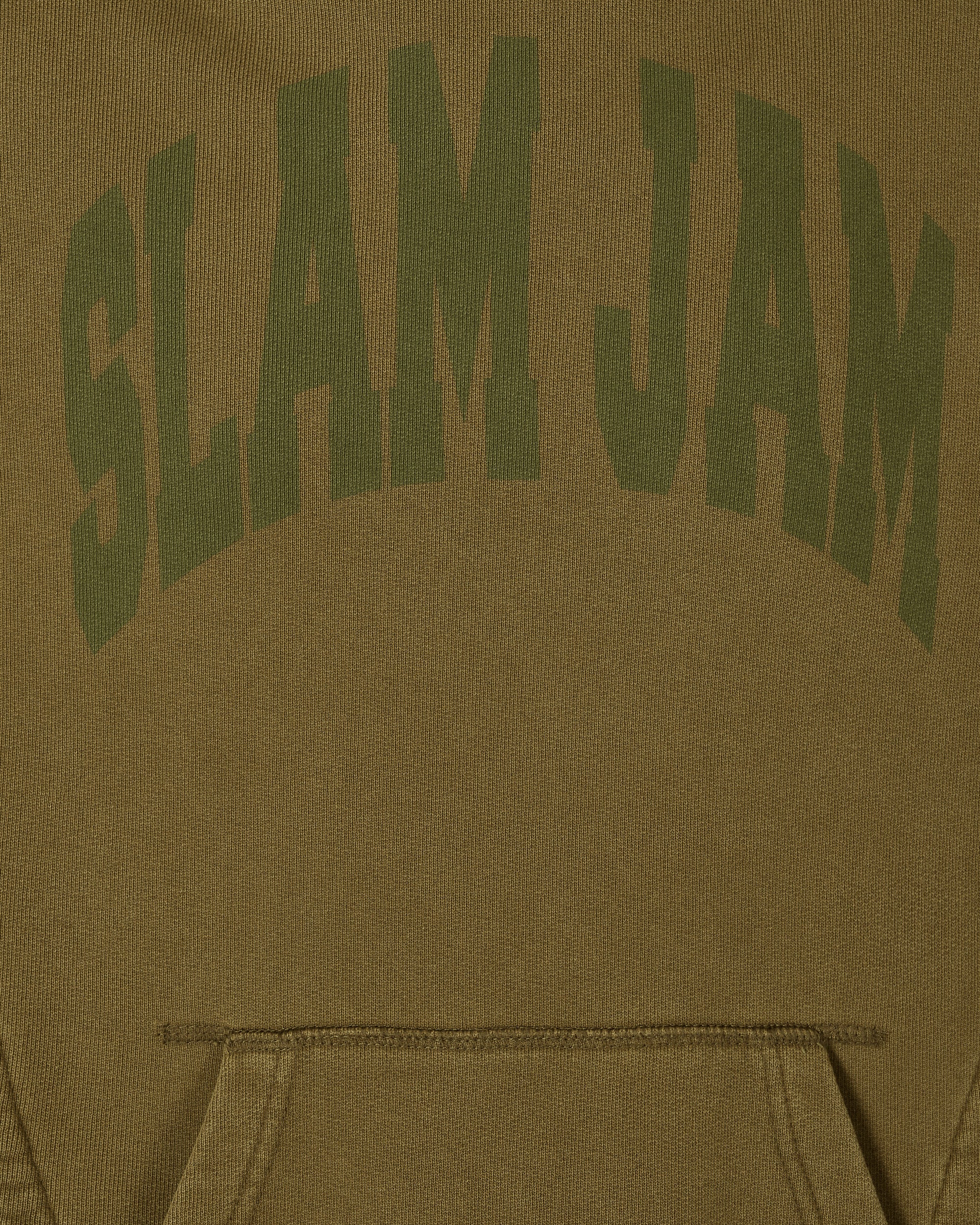 Panel Hooded Sweatshirt Green / Brown - Image 5